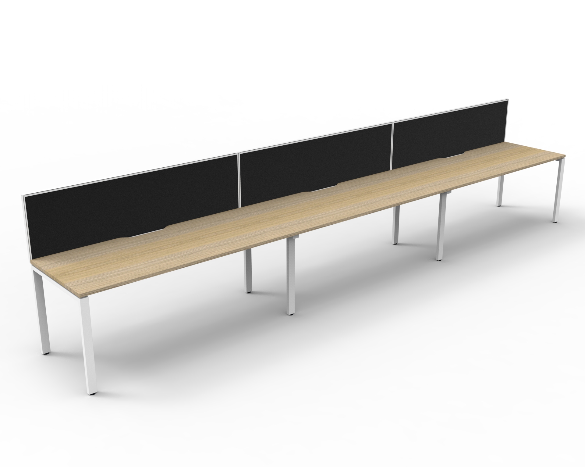 Profile 3 Person Single Sided Workstation - With Screen